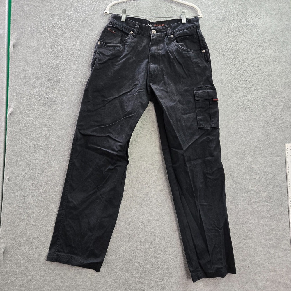 FUBU Men Pants 32x34 Black‎ Cargo Pocket Carpenter High Rise Cotton Adult